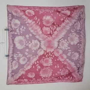 Silk Purple Pink & Red Scarf 35" X 33"